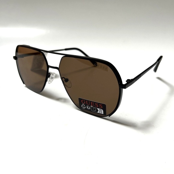 New Original GUESS Double Bridge Aviator Sunglasses GO00064 Classic Black Lens - Picture 1 of 6